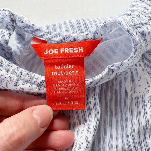 Joe Fresh Viscose Tunic Short Sleeve Shirt Lace Detail Kids Size 4 - Picture 5 of 8